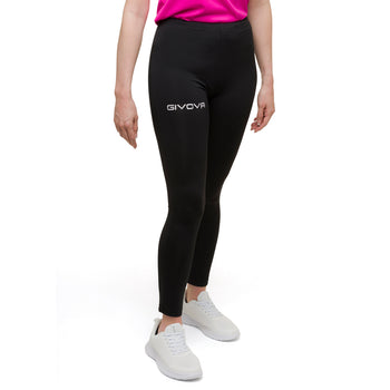 Leggings neri da donna con logo ricamato Givova Slim, Abbigliamento Sport, SKU a713000094, Immagine 0